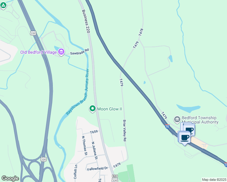 map of restaurants, bars, coffee shops, grocery stores, and more near 429 Briar Valley Road in Bedford