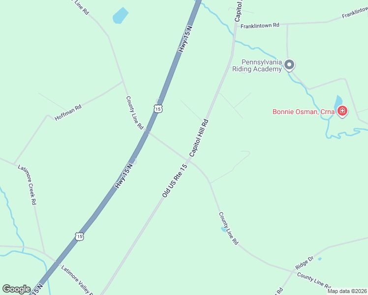 map of restaurants, bars, coffee shops, grocery stores, and more near 640 Capitol Hill Road in Dillsburg