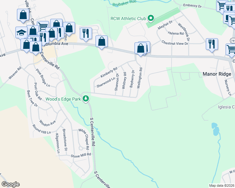 map of restaurants, bars, coffee shops, grocery stores, and more near 120 Shannon Drive in Lancaster