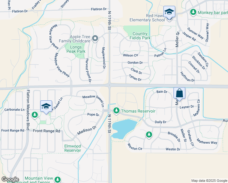 map of restaurants, bars, coffee shops, grocery stores, and more near 543 Brennan Circle in Erie