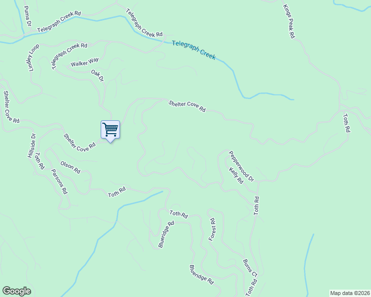 map of restaurants, bars, coffee shops, grocery stores, and more near 430 Cook Road in Whitethorn