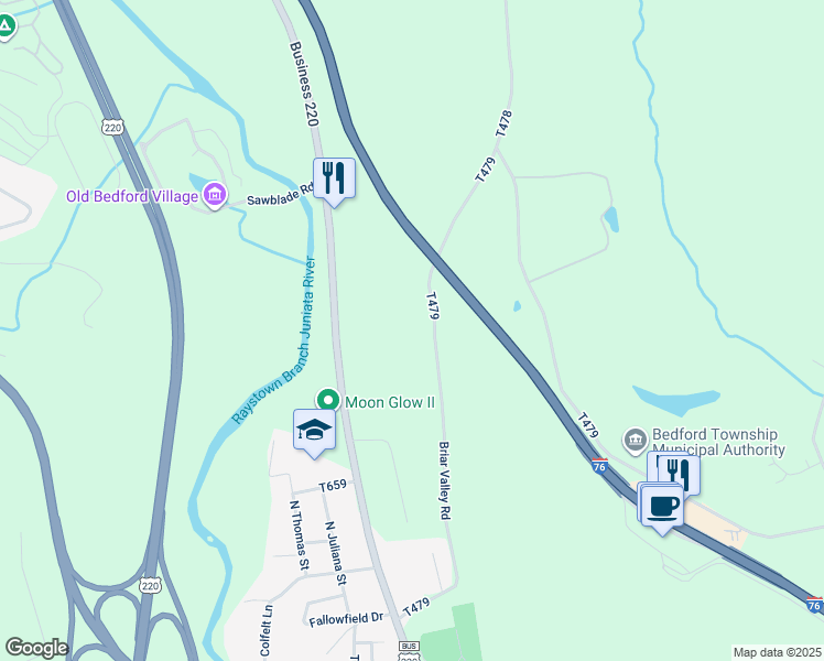 map of restaurants, bars, coffee shops, grocery stores, and more near 429 Briar Valley Road in Bedford