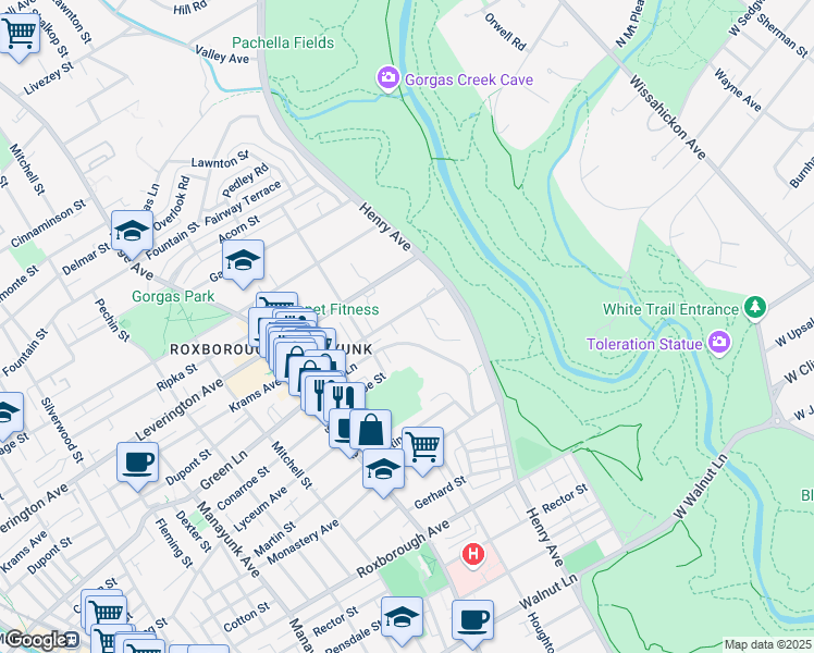 map of restaurants, bars, coffee shops, grocery stores, and more near 635 Dupont Street in Philadelphia