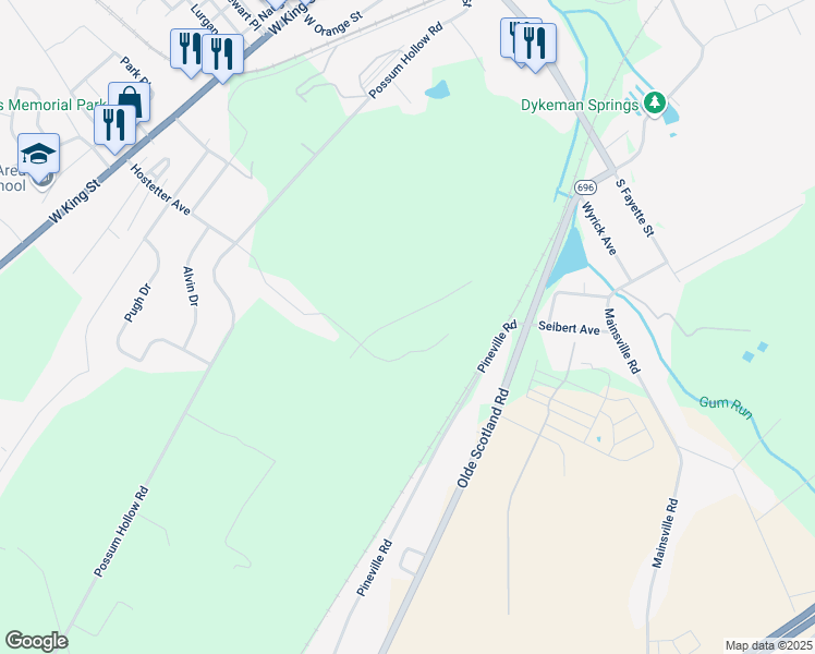 map of restaurants, bars, coffee shops, grocery stores, and more near 10036 Ruger Road in Shippensburg