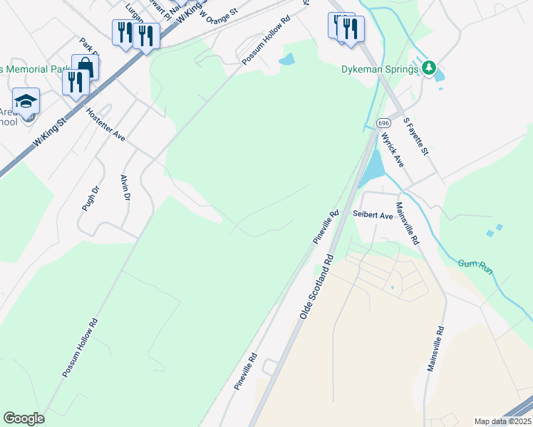 map of restaurants, bars, coffee shops, grocery stores, and more near 10036 Ruger Road in Shippensburg