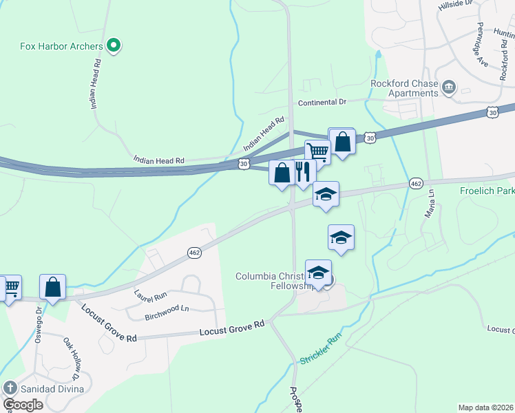 map of restaurants, bars, coffee shops, grocery stores, and more near 4023 Minute Drive in Columbia