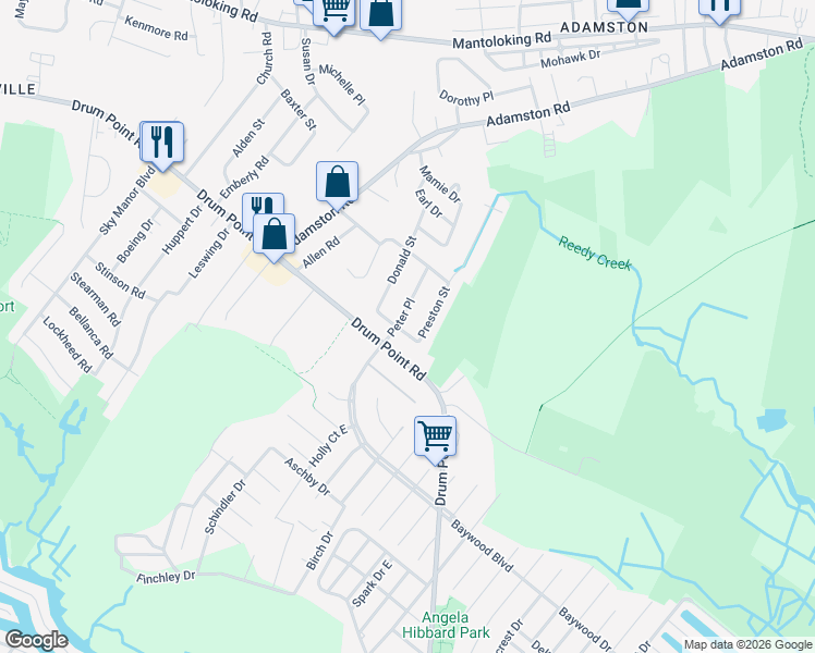 map of restaurants, bars, coffee shops, grocery stores, and more near 440 Preston Street in Brick Township