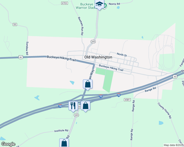 map of restaurants, bars, coffee shops, grocery stores, and more near 404 Morgan Way in Lore City