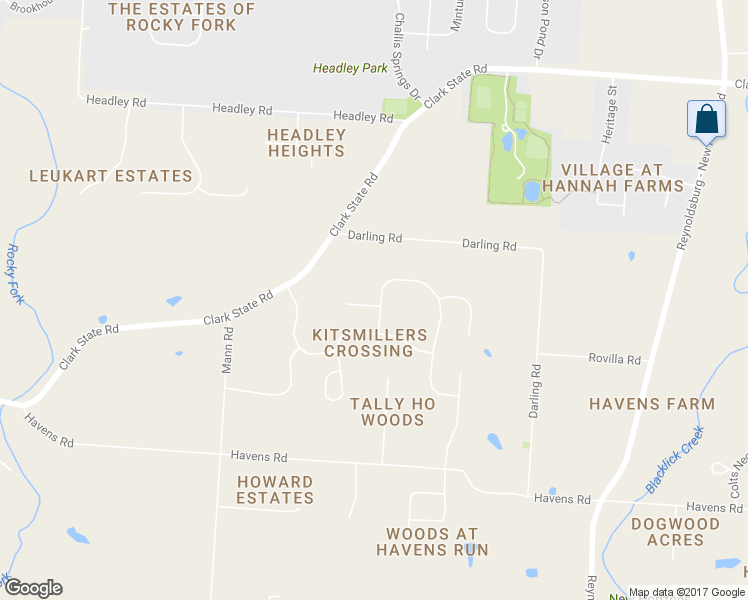 map of restaurants, bars, coffee shops, grocery stores, and more near 7164 Northmont Court in Blacklick
