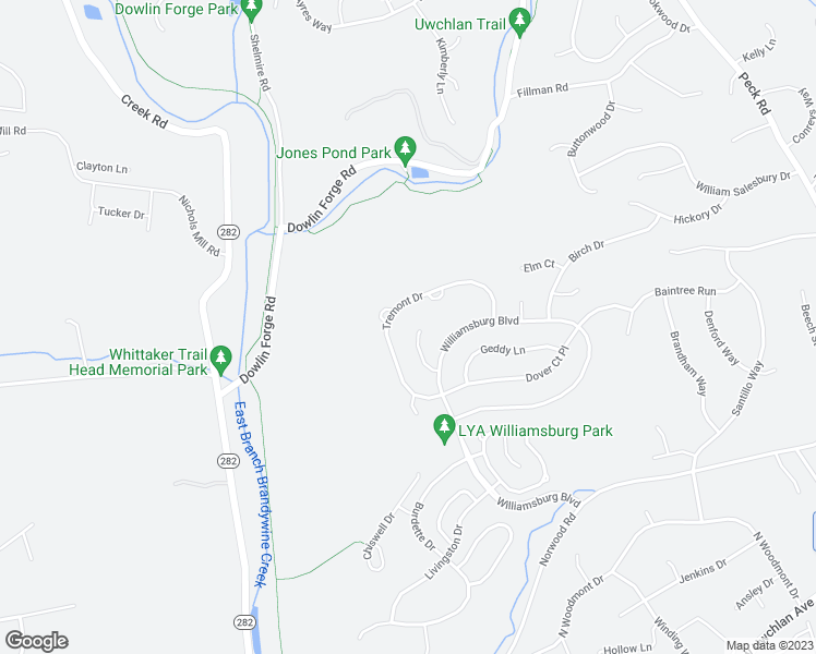 map of restaurants, bars, coffee shops, grocery stores, and more near 112 Nicolson Drive in Downingtown