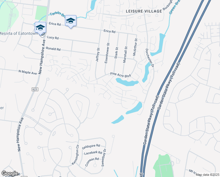 map of restaurants, bars, coffee shops, grocery stores, and more near 389D Portsmouth Drive in Toms River