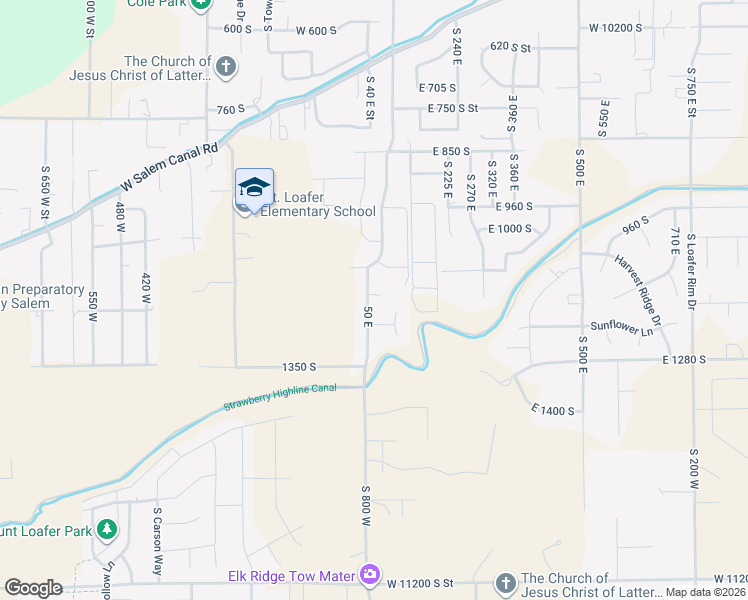 map of restaurants, bars, coffee shops, grocery stores, and more near 1171 50 East in Salem
