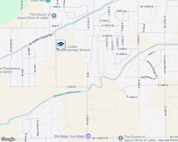 map of restaurants, bars, coffee shops, grocery stores, and more near 1171 50 East in Salem