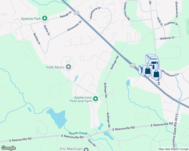 map of restaurants, bars, coffee shops, grocery stores, and more near 237 North Caldwell Circle in Downingtown