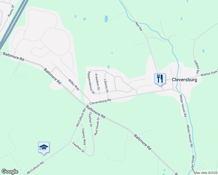 map of restaurants, bars, coffee shops, grocery stores, and more near 211 Colonial Drive in Shippensburg