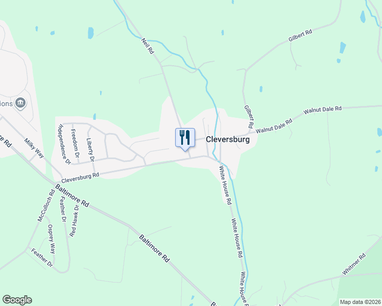 map of restaurants, bars, coffee shops, grocery stores, and more near 65 Cleversburg Road in Shippensburg