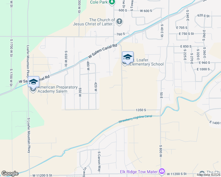 map of restaurants, bars, coffee shops, grocery stores, and more near 1150 S 250 W in Salem