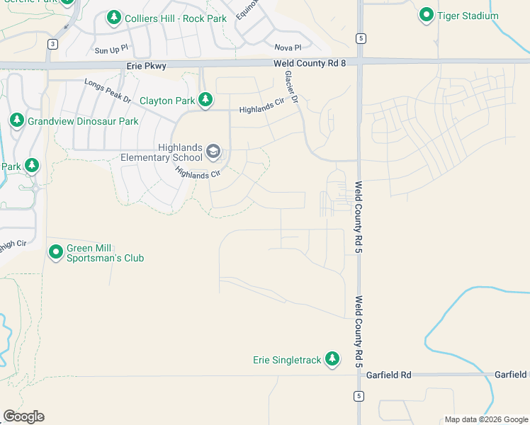 map of restaurants, bars, coffee shops, grocery stores, and more near 1173 Acadia Circle in Erie