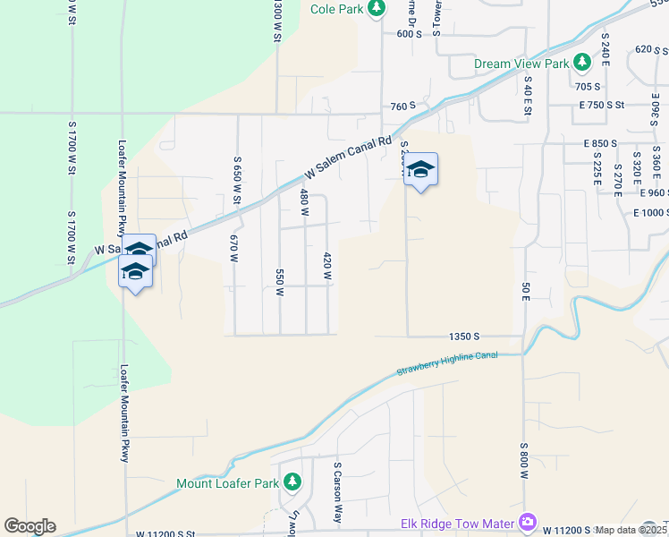 map of restaurants, bars, coffee shops, grocery stores, and more near 1180 420 West in Salem