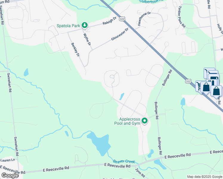 map of restaurants, bars, coffee shops, grocery stores, and more near 521 Prizer Court in Downingtown