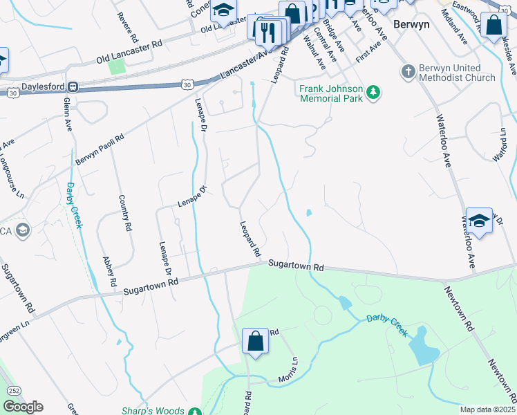 map of restaurants, bars, coffee shops, grocery stores, and more near 1099 James Lane in Berwyn