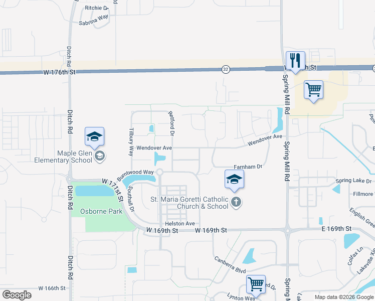 map of restaurants, bars, coffee shops, grocery stores, and more near 865 Wendover Avenue in Westfield