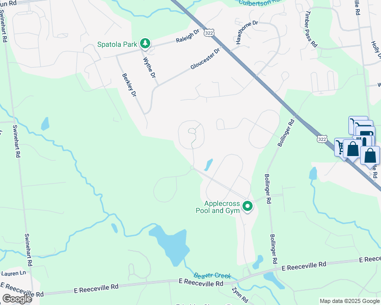 map of restaurants, bars, coffee shops, grocery stores, and more near 521 Prizer Court in Downingtown