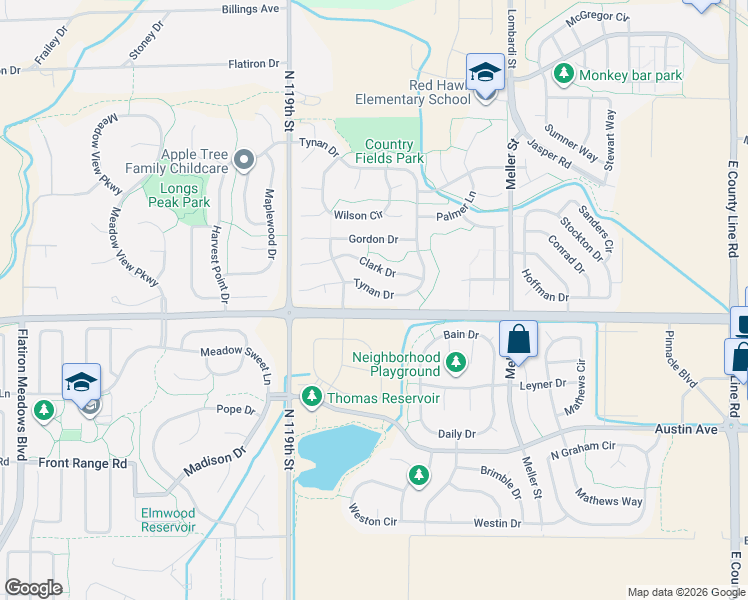 map of restaurants, bars, coffee shops, grocery stores, and more near 403 Tynan Drive in Erie