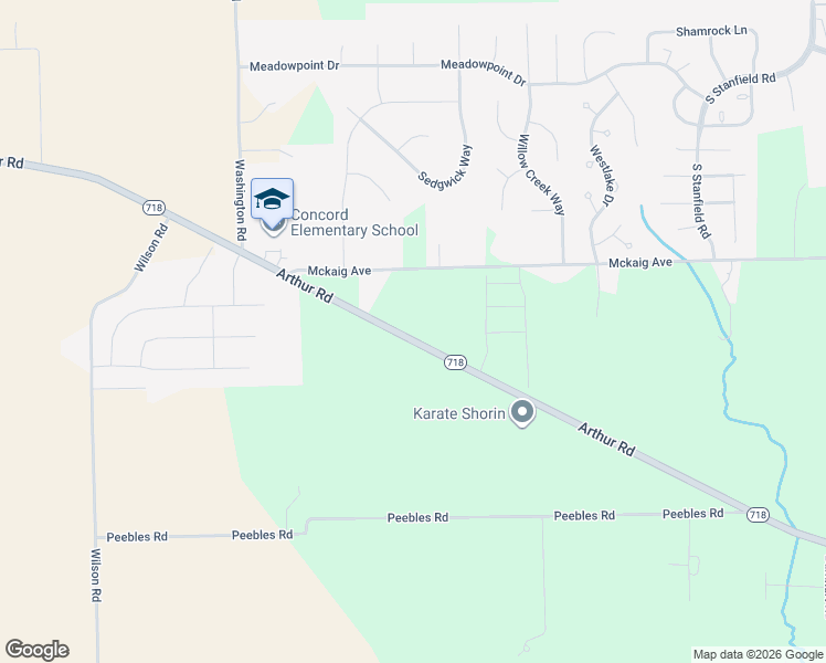 map of restaurants, bars, coffee shops, grocery stores, and more near 2811 Ohio 718 in Troy