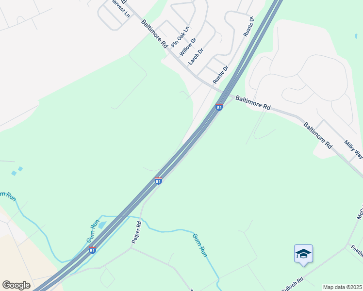 map of restaurants, bars, coffee shops, grocery stores, and more near 40 Koser Lane in Shippensburg