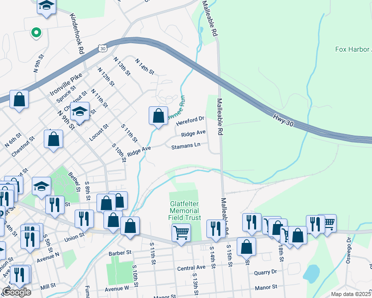 map of restaurants, bars, coffee shops, grocery stores, and more near 1268 Staman Lane in Columbia