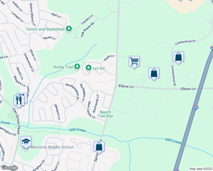 map of restaurants, bars, coffee shops, grocery stores, and more near 6 Society Court in Burlington