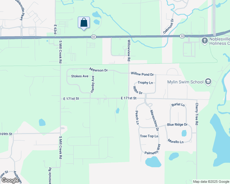 map of restaurants, bars, coffee shops, grocery stores, and more near in Hamilton County