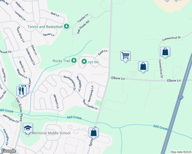 map of restaurants, bars, coffee shops, grocery stores, and more near 6 Society Court in Burlington