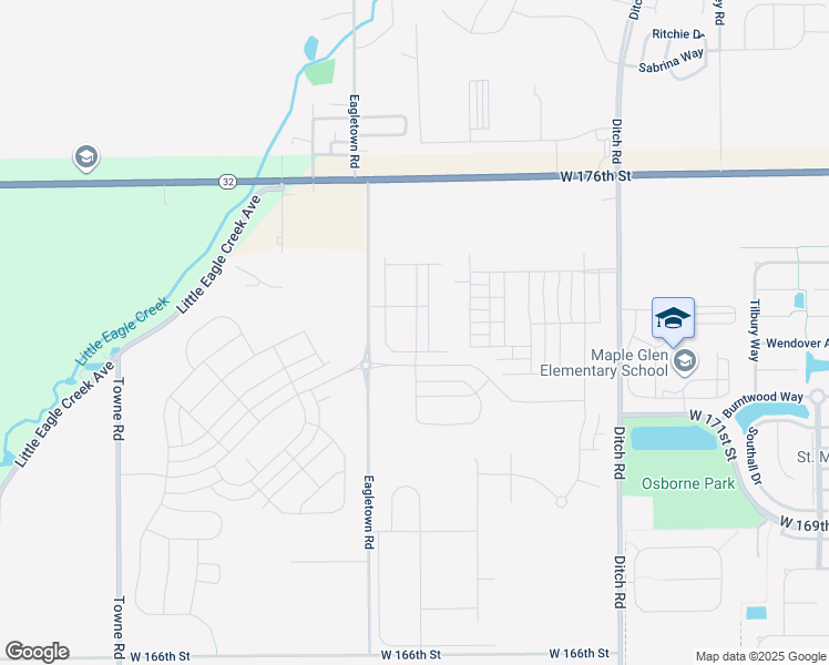 map of restaurants, bars, coffee shops, grocery stores, and more near 17338 Eagletown Road in Westfield