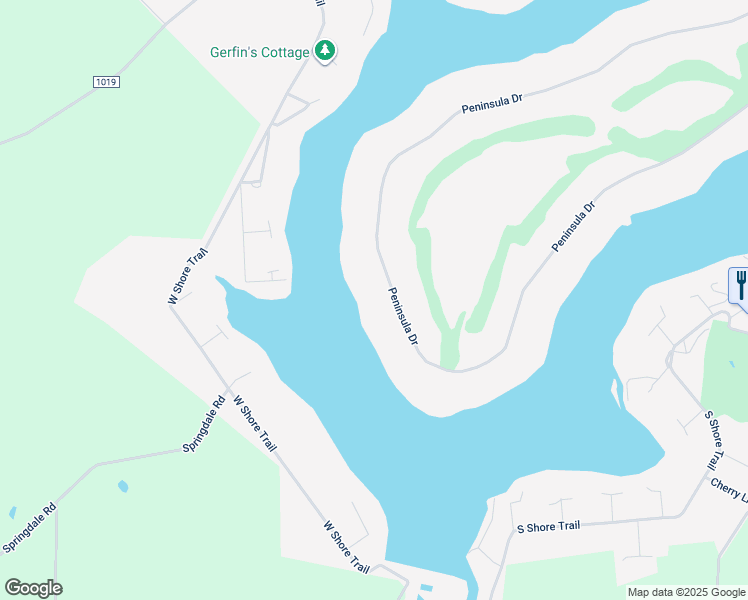 map of restaurants, bars, coffee shops, grocery stores, and more near 1309 Peninsula Drive in Central City