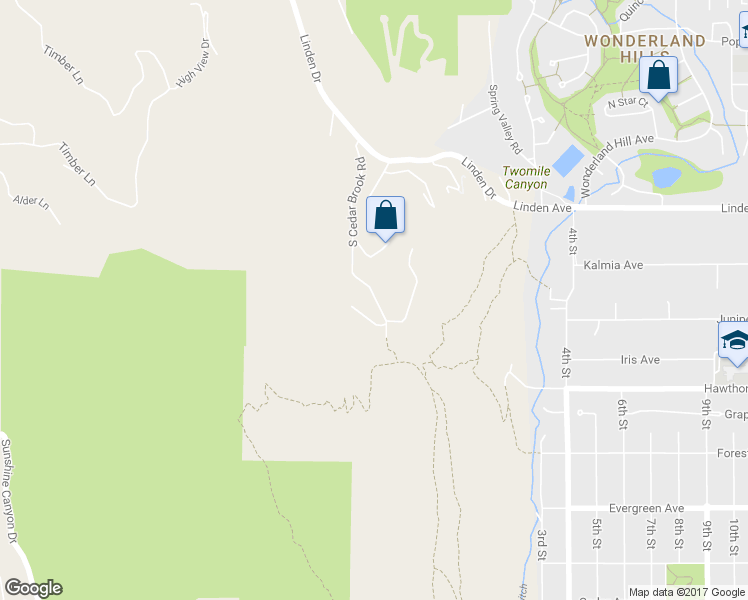 map of restaurants, bars, coffee shops, grocery stores, and more near 414 South Cedar Brook Road in Boulder