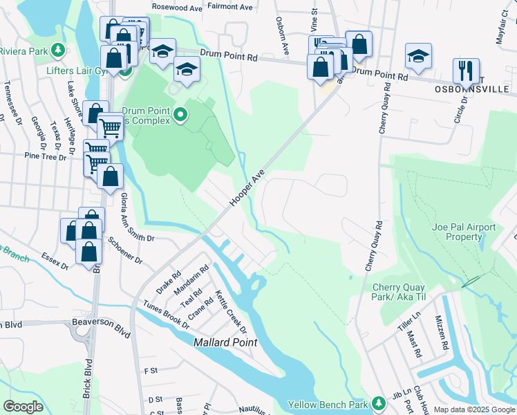 map of restaurants, bars, coffee shops, grocery stores, and more near 28 South Sailors Quay Drive in Brick Township