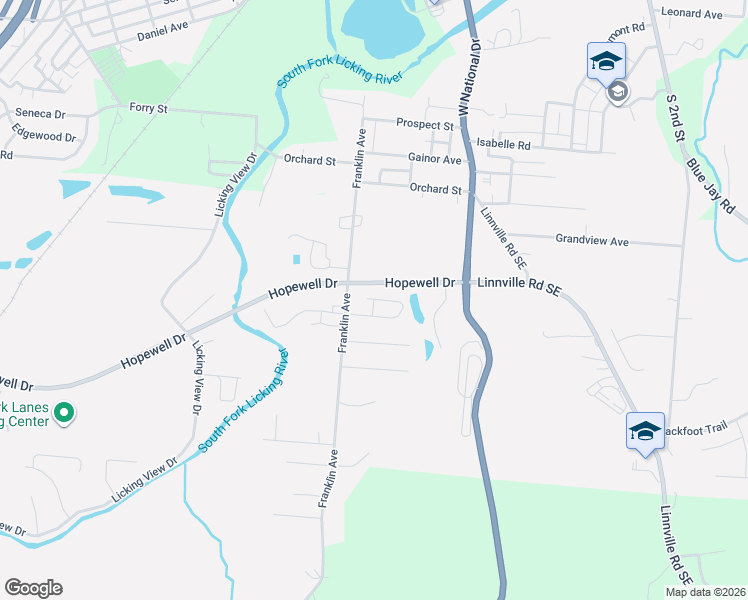 map of restaurants, bars, coffee shops, grocery stores, and more near 975 Hopewell Heights Dr in Heath