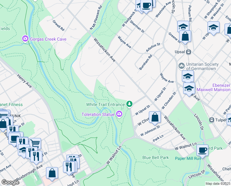 map of restaurants, bars, coffee shops, grocery stores, and more near 1026 Westview Street in Philadelphia