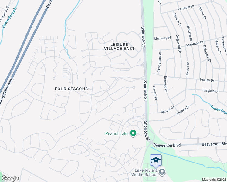 map of restaurants, bars, coffee shops, grocery stores, and more near 2 Evergreen Springs Drive in Lakewood