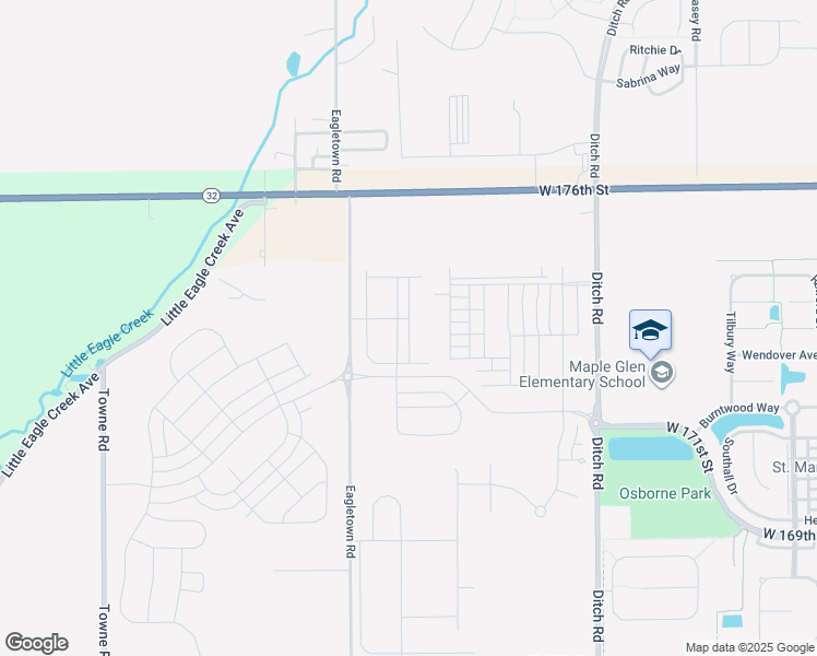 map of restaurants, bars, coffee shops, grocery stores, and more near 17338 Eagletown Road in Westfield