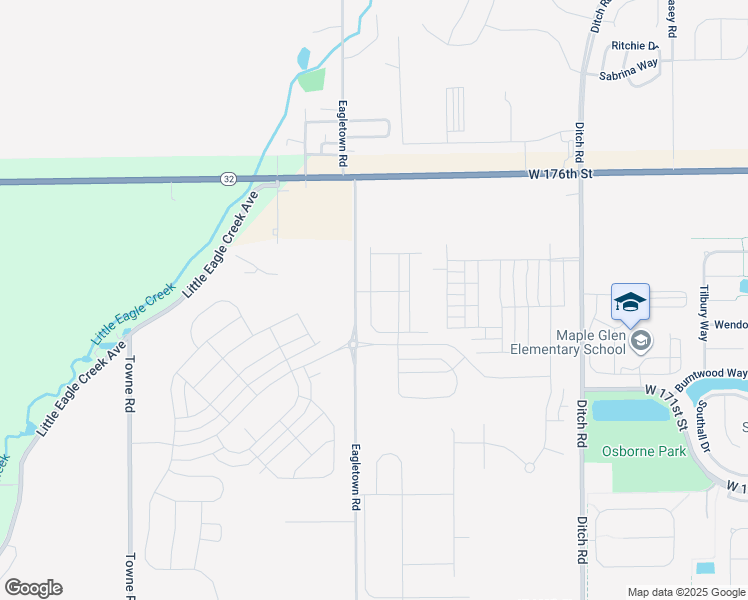 map of restaurants, bars, coffee shops, grocery stores, and more near 17338 Eagletown Road in Westfield