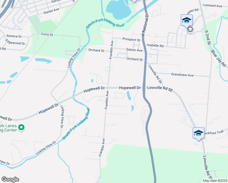 map of restaurants, bars, coffee shops, grocery stores, and more near 975 Hopewell Heights Drive in Heath
