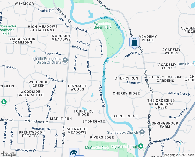 map of restaurants, bars, coffee shops, grocery stores, and more near 214 Carlin Court East in Columbus