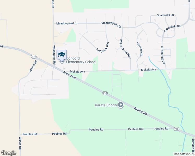 map of restaurants, bars, coffee shops, grocery stores, and more near 2811 Ohio 718 in Troy