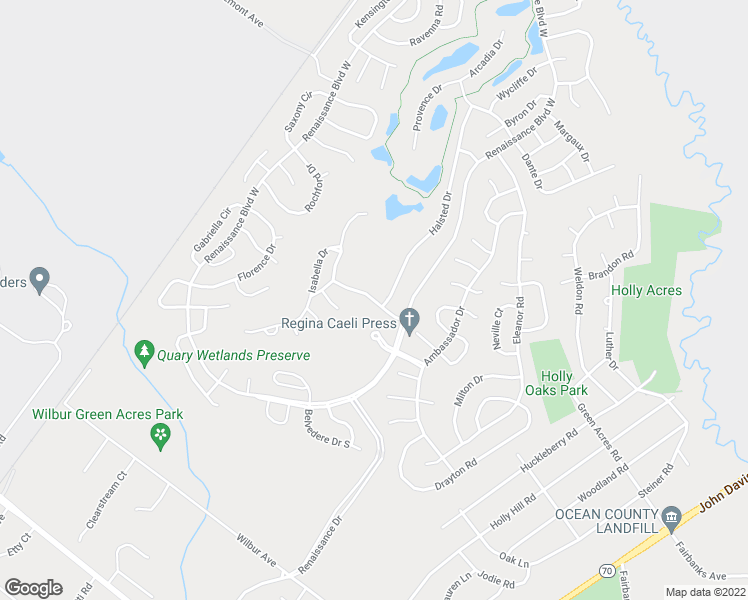 map of restaurants, bars, coffee shops, grocery stores, and more near Esplande Drive in Manchester Township