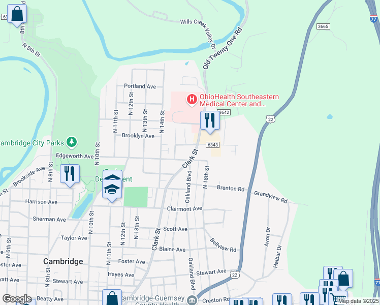 map of restaurants, bars, coffee shops, grocery stores, and more near 1205 Clark Street in Cambridge