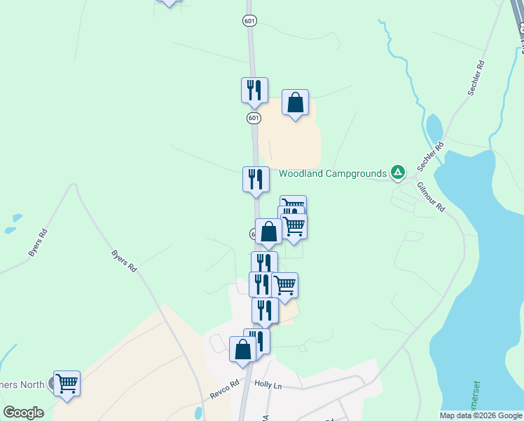 map of restaurants, bars, coffee shops, grocery stores, and more near 1654 North Center Avenue in Somerset