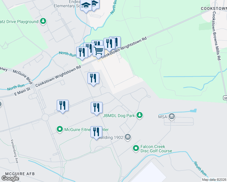 map of restaurants, bars, coffee shops, grocery stores, and more near 25 Norlaine Drive in Cookstown
